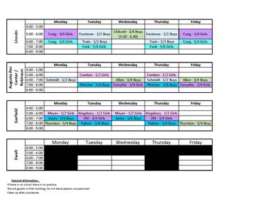 schedule